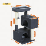 Cat Tree for Large Cats Cat Tower for Indoor Cats up to 10kg with 2 Large Condos Cat Scratching Posts and Large Cat Perch