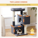 Cat Tree for Large Cats Cat Tower for Indoor Cats up to 10kg with 2 Large Condos Cat Scratching Posts and Large Cat Perch