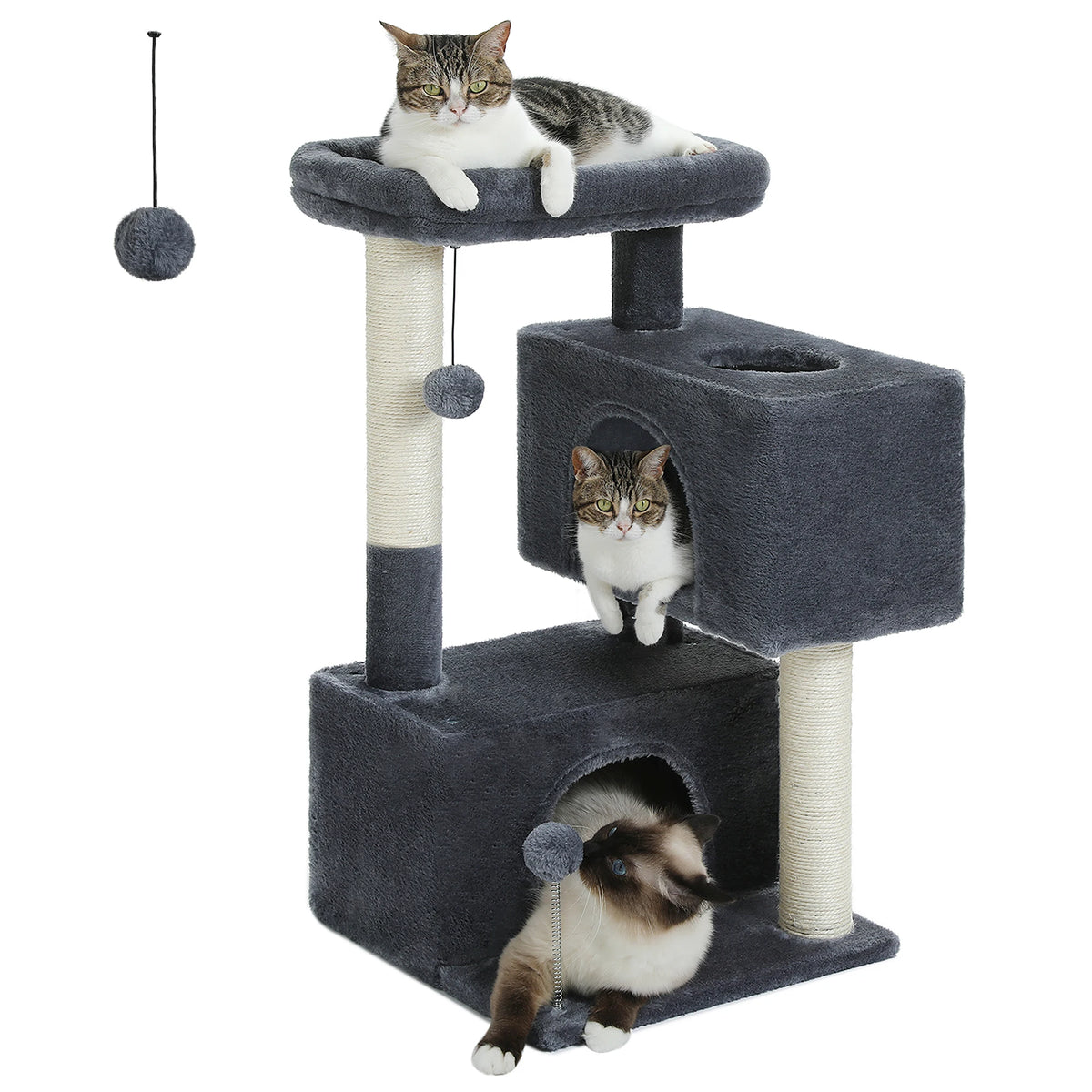 Cat Tree for Large Cats Cat Tower for Indoor Cats up to 10kg with 2 Large Condos Cat Scratching Posts and Large Cat Perch