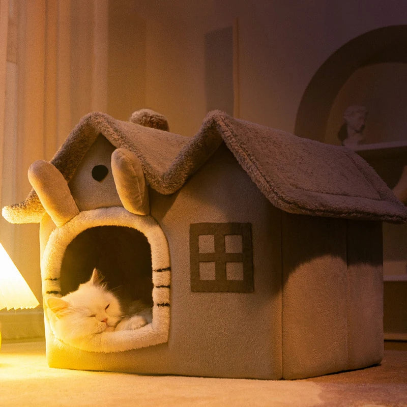 FurryPalace™ Nook - Cozy Cat House Bed