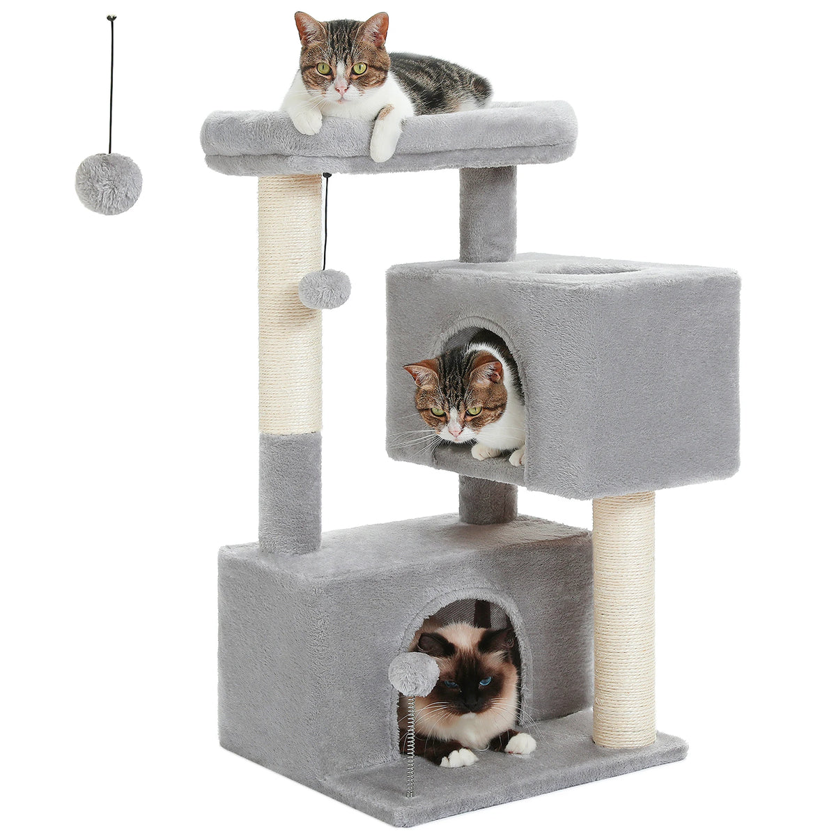 Cat Tree for Large Cats Cat Tower for Indoor Cats up to 10kg with 2 Large Condos Cat Scratching Posts and Large Cat Perch