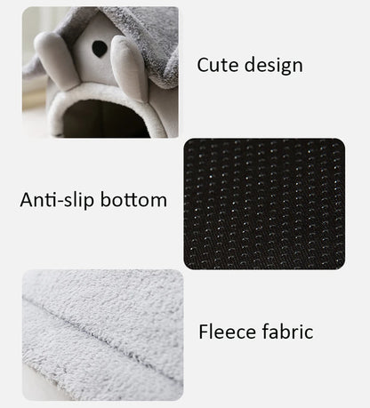FurryPalace™ Cozy Plush Cat House Bed