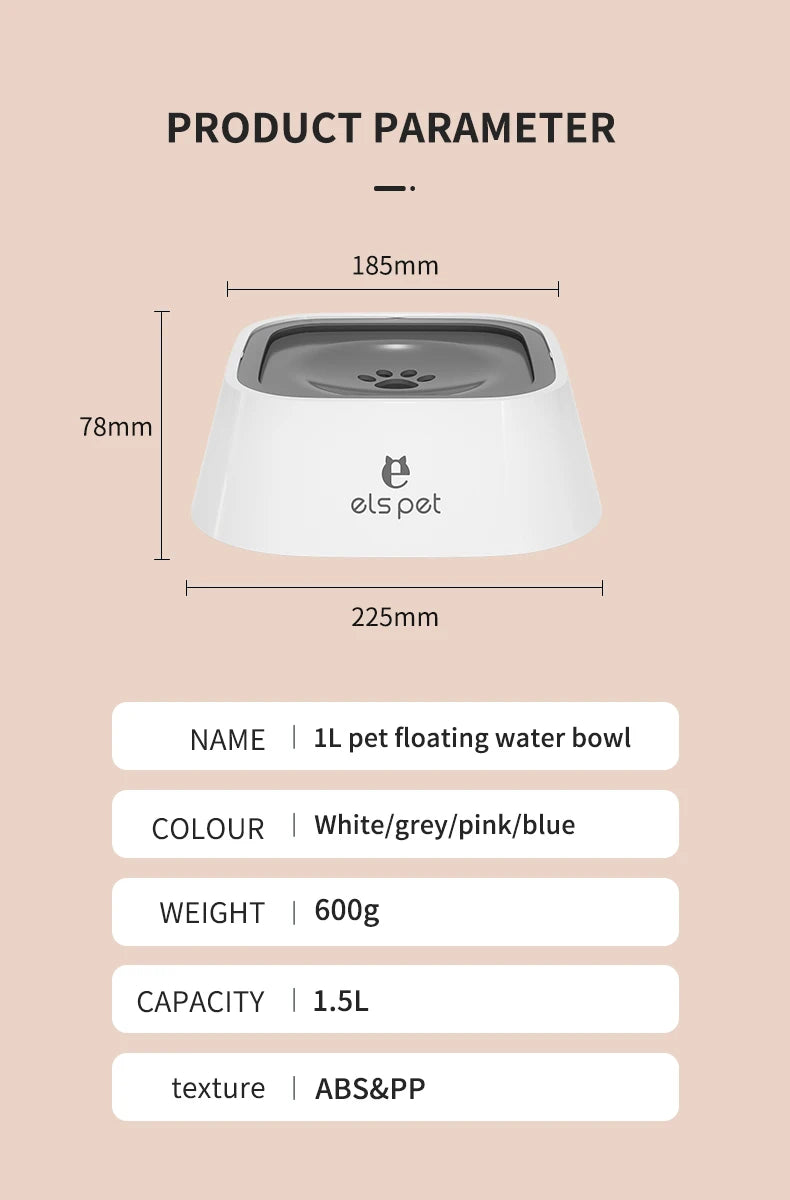 Dog Drinking Water Bowl with Floating Design - Non-Wetting, Non-Skid, Large Capacity   1