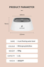 Dog Drinking Water Bowl with Floating Design - Non-Wetting, Non-Skid, Large Capacity   1